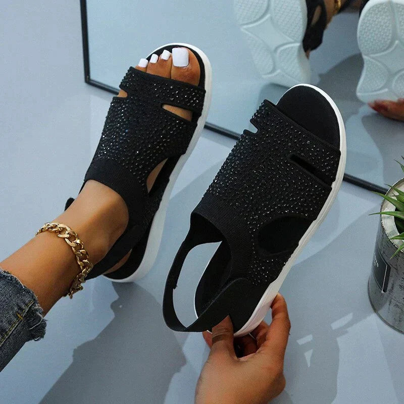 Narcyª - Glitzernde Slip-On-Sandalen 